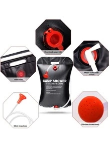 1 件装 20L 露营便携式淋浴袋，户外折叠储水袋，适合徒步旅行、野餐、沐浴 - 黑色 - 查看 9