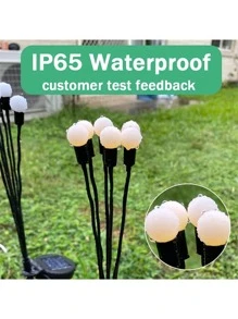 太阳能萤火虫灯串，6led/8led/10led暖白光，1个/2个。花园装饰，户外花园照明，适用于小径、庭院、露台 - 黃色 - 查看 9