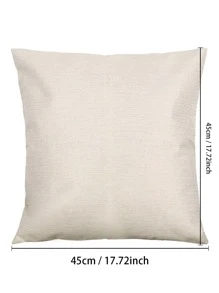 1入組貓圖案靠墊套無填充物現代亞麻裝飾抱枕套 - 黑色 - 查看 5