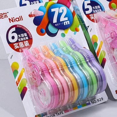 6pcs Mixed Color Correction Tape, Portable Mini Correction Tape For School Student Back To School