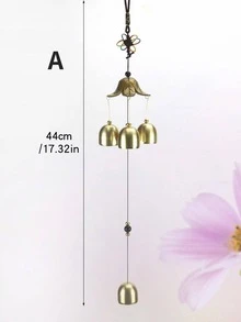1入組鈴鐺裝飾風鈴青銅鋁合金家居裝飾掛飾 - 銅色 - 查看 10