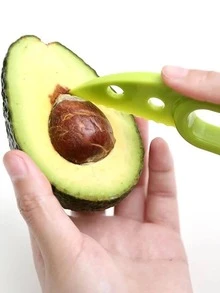 1pc Plastic Vegetable Corer, Minimalist Green Multi-function Fruit Corer Remover For Kitchen - Green - View 5