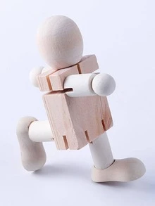 1入創意diy可塗畫的木質機器人模型 - 白色 - 查看 3