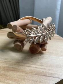 1pc Leaf Decor Curtain Holdback - Gold - View 3