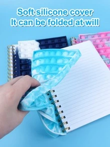 1pc Color Block Pop Bubble Spiral Notebook, Creative Portable Multi-purpose Journal Notebook For School, Student, Office - Pink - View 4