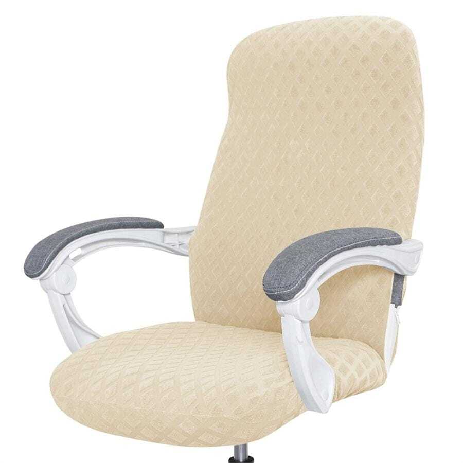 1 Màu Trơn Co Giãn Bọc Ghế Máy Tính Hiện Đại Polyester Bọc Ghế Văn Phòng Cho Gia Đình - Màu be - Xem 1