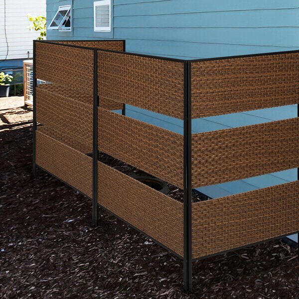 Rattan Privacy Fence Panel Screen Outside, Vinyl No Dig Outdoor Can