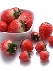 5pcs/set Creative Strawberry Design DIY Pendant For Women For DIY Jewelry Making - Red - View 6