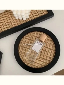 1pc Rattan Jewelry Tray, Minimalist Two Tone Jewelry Tray For Home - Black - View 5