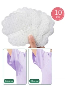 10 Cái/bộ Vải Không Dệt Thấm Mồ Hôi Miếng Lót Nách Hiện Đại Cho Mùa Hè - trắng - Xem 3