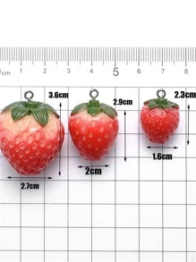 5pcs/set Creative Strawberry Design DIY Pendant For Women For DIY Jewelry Making - Red - View 4