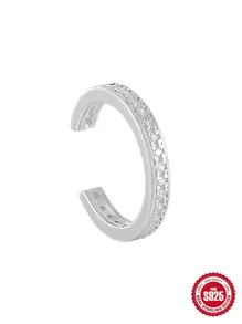 1pc Glamorous Cubic Zirconia Decor Ear Cuff For Women For Party - Silver - View 4