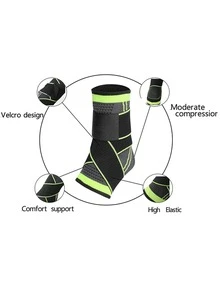 1入組拼接邊滌綸運動踝保護 - 綠色 - 查看 7