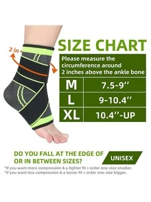 1入組拼接邊滌綸運動踝保護 - 綠色 - 查看 2