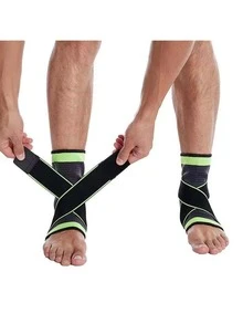 1入組拼接邊滌綸運動踝保護 - 綠色 - 查看 3