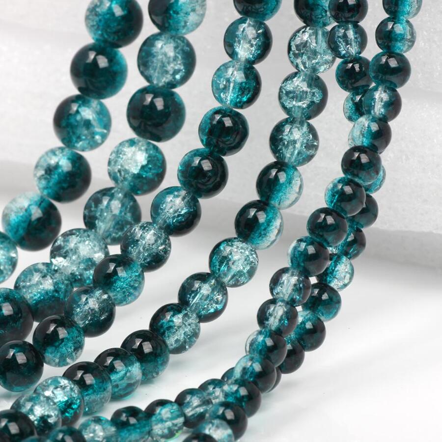 6mm 100 cái/bộ Ly Hạt tròn Ngọc trai Giả Nhiều màu Hạt DIY Đối với phụ nữ Để làm đồ trang sức DIY - Màu xanh lá cây đậm - Xem 1