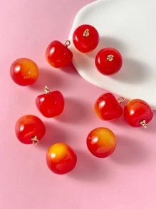 10 件/組塑膠櫻桃 DIY 吊墜 - 紅色 - 查看 2