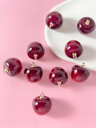 10 件/組塑膠櫻桃 DIY 吊墜