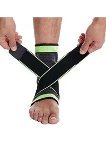 1入組拼接邊滌綸運動踝保護 - 綠色 - 查看 1