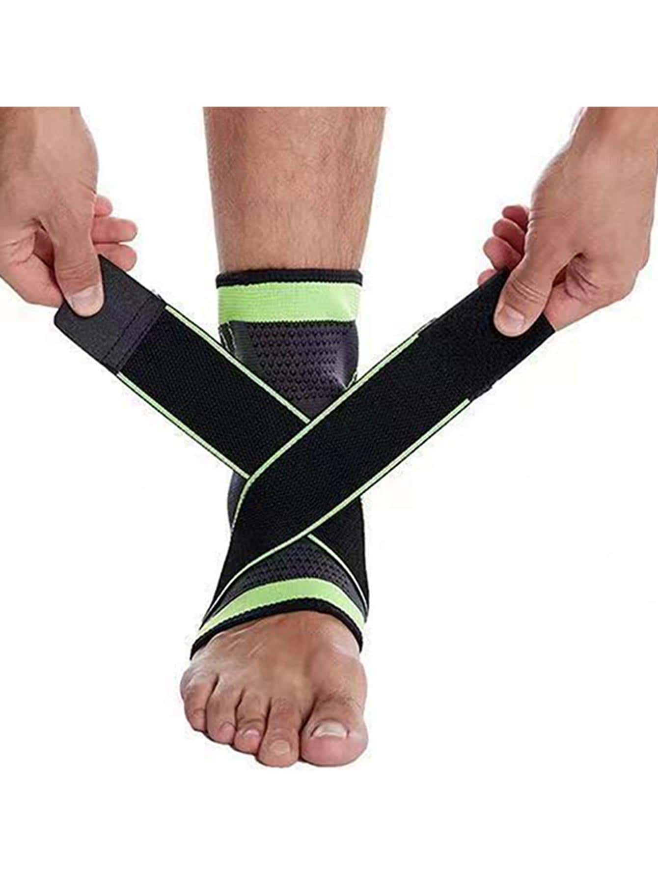 1入組拼接邊滌綸運動踝保護 - 綠色 - 查看 1