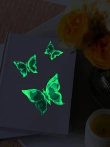1 miếng dán tường hình con bướm phát sáng trong bóng tối - màu xanh lá - Xem 2