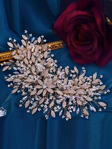 鑽石裝飾的新娘髮帶,皇家風格