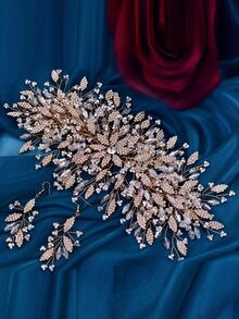 鑽石裝飾的新娘髮帶,皇家風格