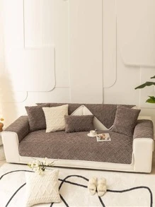 1pc Geometric Jacquard Sofa Towel