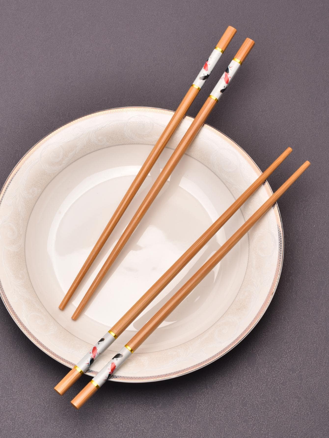 1 pieza Palillos de bambú, palillos con diseño de peces modernos para la vida diaria, regalo de Navidad - Caqui - Ver 1