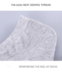 6雙男士素色極簡休閒短襪適用於四季 - 白色 - 查看 9