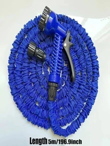 1pc TPE Watering Gun Set, Daily Blue Garden Hose Nozzle Set For Home - Blue - View 5