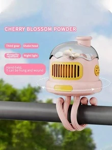 嬰兒風扇，帶靈活三腳架固定在嬰兒車上，4000mAh，帶驅蚊功能，帶照明，可用作小夜燈，迷你手持嬰兒車風扇，USB 或電池供電檯扇，可調 3 檔速度