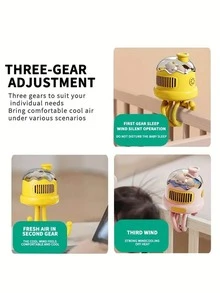 Baby Fan with Flexible Tripod Fix on Stroller, 4000mAh, with mosquito repellent function, with lighting, can be used as a small night light, Mini Handheld Stroller Fan, USB or Battery Operated Desk Fan Adjustable 3 Speeds - Pink - View 5