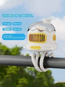 Baby Fan with Flexible Tripod Fix on Stroller, 4000mAh, with mosquito repellent function, with lighting, can be used as a small night light, Mini Handheld Stroller Fan, USB or Battery Operated Desk Fan Adjustable 3 Speeds - Pink - View 7