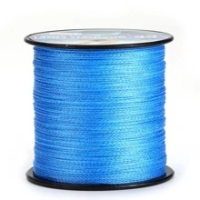 SOUGAYILANG 300m/328yds Braided Pe Fishing Line 4 Strands Design Abrasion Resistant Wire For Freshwater Saltwater Fishing, Outdoor Fishing Tackle Gear - Blue - View 1