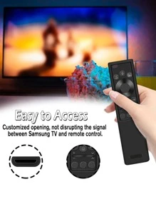 Silicone Remote Control Protective Cover Compatible With Samsung BN59-01311 BN59-01357 BN59-01363 BN59-01265 Models, QLED TV Remote Control Cover, Anti-Shock And Anti-Slip Television Remote Control Holder - Black - View 3