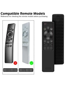 Silicone Remote Control Protective Cover Compatible With Samsung BN59-01311 BN59-01357 BN59-01363 BN59-01265 Models, QLED TV Remote Control Cover, Anti-Shock And Anti-Slip Television Remote Control Holder - Black - View 4