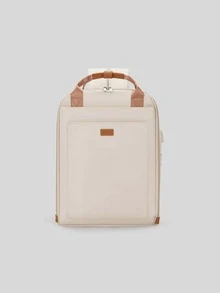 字母图案斜挎包小号拉链胸包万圣节圣诞节冬季圣诞礼物包男士腰包腰包男士斜挎包 - 米色 - 查看 4