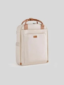 字母图案斜挎包小号拉链胸包万圣节圣诞节冬季圣诞礼物包男士腰包腰包男士斜挎包 - 米色 - 查看 5