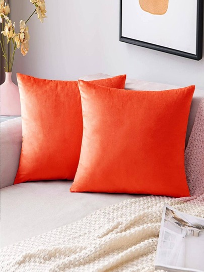 1入組素色靠墊套無填充物簡約化纖家居裝飾抱枕套