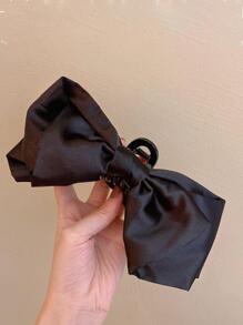Bow Decor Hair Claw - Black - View 4