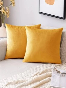 1pc Solid Color Cushion Cover Without Filler, Minimalist Chemical Fiber Decorative Throw Pillow Case For Home - Burnt Orange - View 1