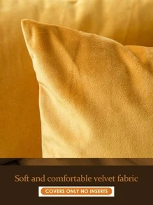 1pc Solid Color Cushion Cover Without Filler, Minimalist Chemical Fiber Decorative Throw Pillow Case For Home - Burnt Orange - View 3