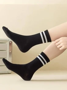 3 pares de calcetines de tripulación a rayas, otoño