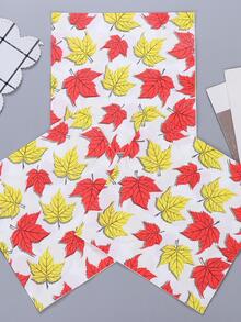 20入組紙質一次性餐巾創意楓葉圖案一次性餐巾派對用 - 彩色 - 查看 3