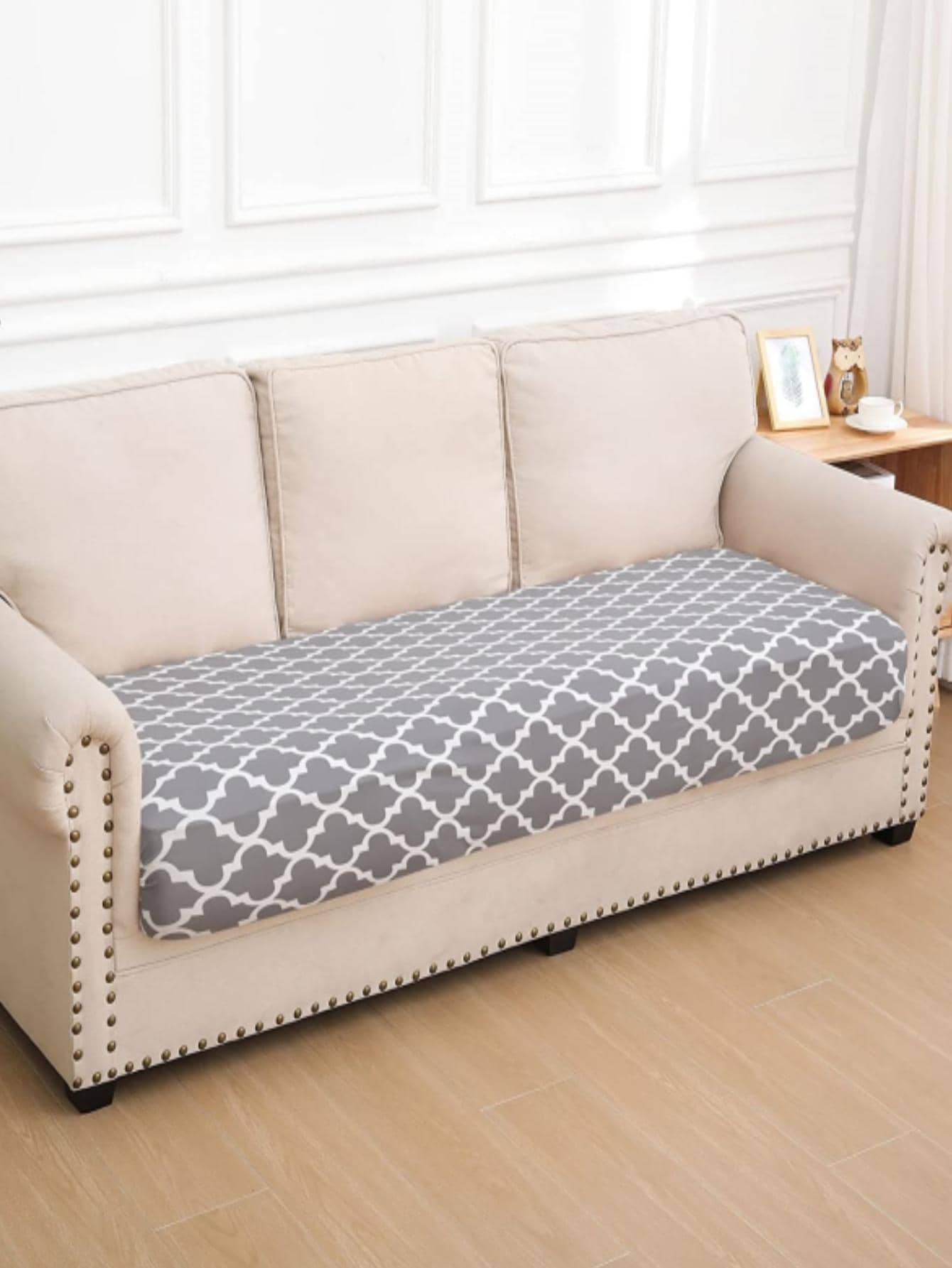 1pc Geometric Pattern Sofa Seat Cover - Multicolor - View 1