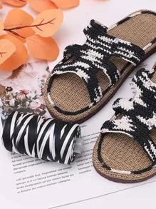 Cinta De Fibra Sintética Plana Para Zapatos De Ganchillo Diy, Sombrero De Verano - Lila Púrpura - Ver 4