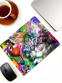1入組貓圖案鼠標墊創意防滑鼠標墊、家庭、遊戲 - 彩色 - 查看 2