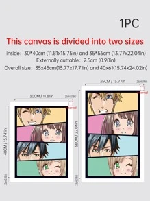 1入組人像圖案無框畫 - 彩色 - 查看 3