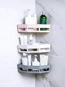 1pc Wall Mounted Bathroom Storage Rack Bathroom Accessories - White - View 5